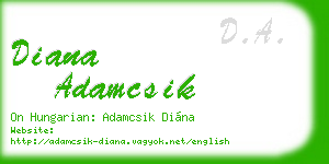 diana adamcsik business card